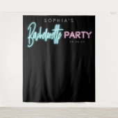 Neon Bruidsfeest Achtergrond Wandkleed (Voorkant)