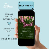 Neon Brunch Floral Garden Party Vrijgezellenfeest Kaart