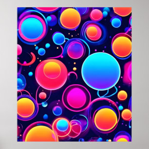 Neon Bubble Pattern Poster