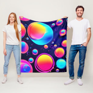 Neon Bubble Universe Fleece Deken