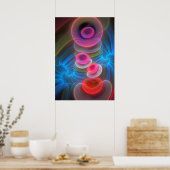 Neon Bubbles, cool artistique Poster abstrait (Cuisine)