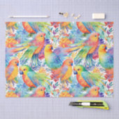 Neon budgies-patroon tissuepapier (Craft)