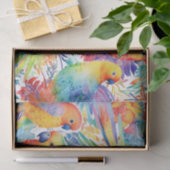 Neon budgies-patroon tissuepapier (Geschenk)