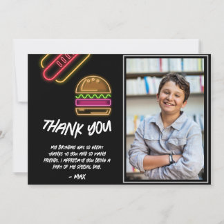 Neon Burger & Hotdog Thank You Card Bedankkaart