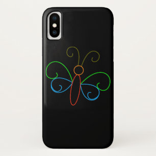 Neon Butterfly iPhone X Hoesje
