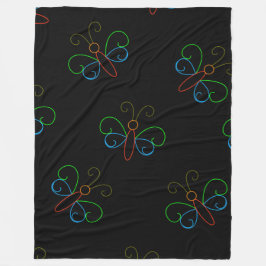 Neon Butterfly Fleece Deken
