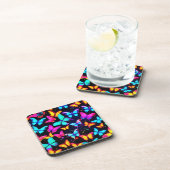 Neon Butterfly Pattern Bier Onderzetter (Rechterzijde)
