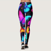 Neon Butterfly Pattern Leggings (Achterkant)