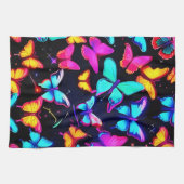 Neon Butterfly Pattern Theedoek (Horizontaal)