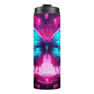 Neon Butterfly Thermosbeker