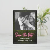 Neon Buxus Trouwfoto Save The Date (Staand voorkant)