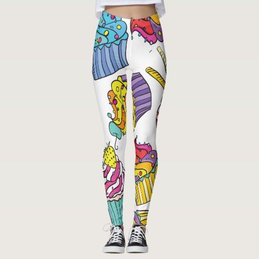 Neon Cakes: Pop Art Pattern. Leggings (Voorkant)