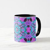 Neon caleidoscoop, mandala mok (Voorkant rechts)