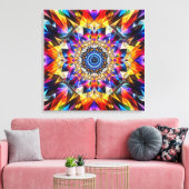 Neon caleidoscoop ontwerp canvas afdruk (Insitu (Woonkamer))