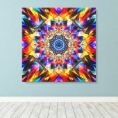 Neon caleidoscoop ontwerp canvas afdruk (Insitu (Houten vloer))