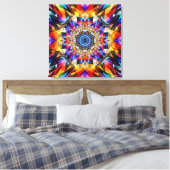Neon caleidoscoop ontwerp canvas afdruk (Insitu (Slaapkamer))