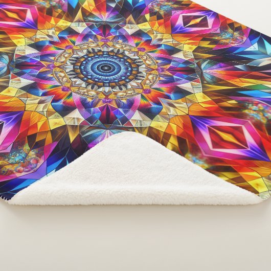 Neon caleidoscoop ontwerp sherpa deken (3/4)