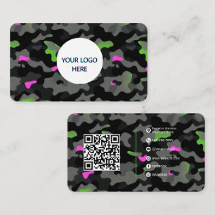 Neon Camo – Volledig en gedurfd ontwerp Visitekaartje