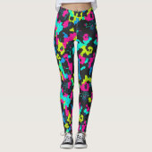 Neon Camouflage Pattern Leggings (Voorkant)