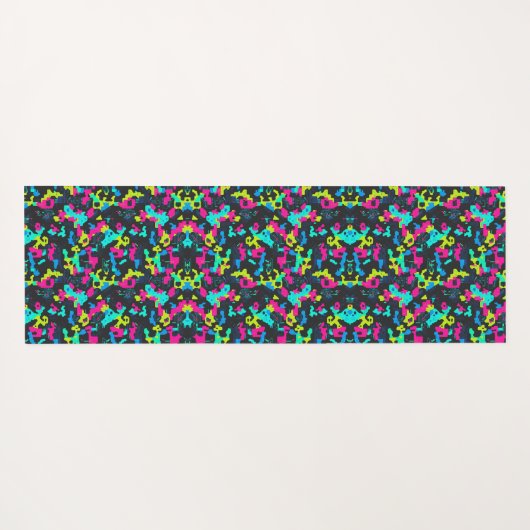 Neon Camouflage Pattern Yogamat (Achterkant (horizontaal))