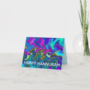 Neon Candle Lichten van Hannukah Card Feestdagen Kaart