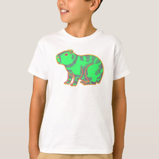 Neon Capybara Kids T-Shirt – Cute Kleurrijke Diere