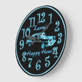 Neon Car, aangepaste naam Happy Hour Clock Grote Klok (Hoek)