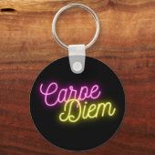 Neon Carpe Diem Word Art Sleutelhanger (Achterkant)