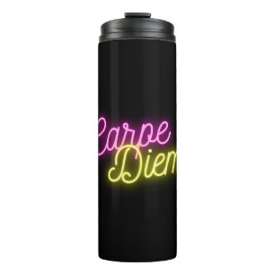 Neon Carpe Diem Word Art Thermosbeker
