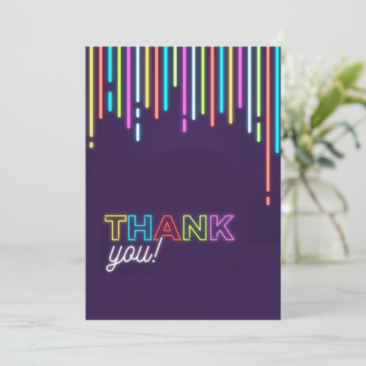 Neon Carte de remerciements on (Debout devant)