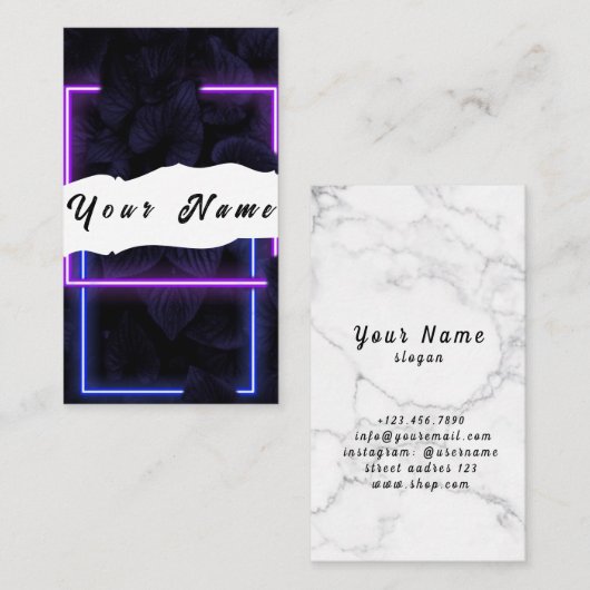 Neon Carte de visite (Devant / Derrière)