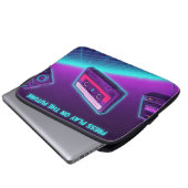 Neon Cassette Art Laptop Sleeve (Voorkant onderkant)
