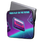 Neon Cassette Art Laptop Sleeve (Voorkant Links)