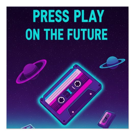 Neon Cassette Art Perfect Poster (Voorkant)