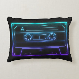 Neon Cassette Tape Retro Aesthetic Throw Pillow Accent Kussen