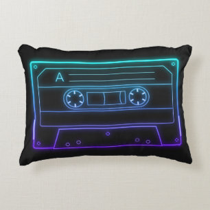 Neon Cassettebandje Retro Esthetische Worp Kussen