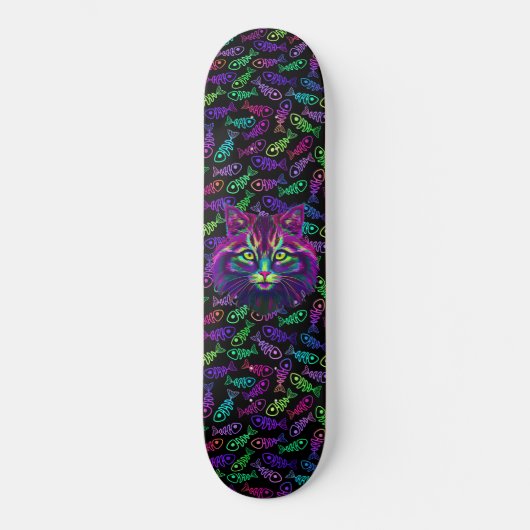 Neon Cat Skateboard (Voorkant)