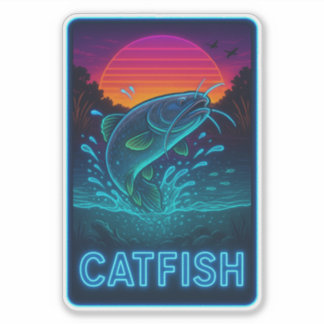 Neon Catfish-Sticker Sticker