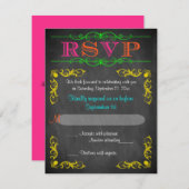 Neon Chalkboard Bat mitzvah RSVP (Devant / Derrière)