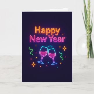 neon-champagne-toast-happy-new-year-colorful-fun-p feestdagen kaart