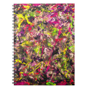 Neon Chaos Abstrait Paint Splatter Carnet