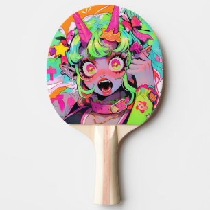 Neon Chaos Demon Girl Expression Tafeltennisbatje