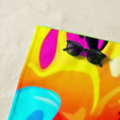 Neon Chaos Vloeibare Kleurexplosie Strandlaken (In situ)