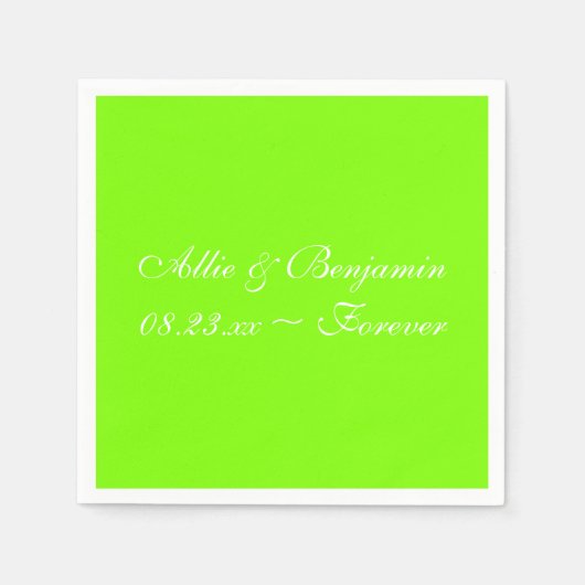 Neon Chartreuse Cool Solid Color Napkins Servet (Voorkant)