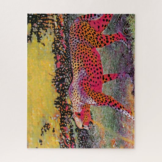 Neon Cheetah Legpuzzel (Verticaal)