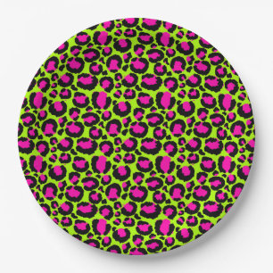 Neon Cheetah Pattern, Boys Girls & Kinder, Leopard Papieren Bordje