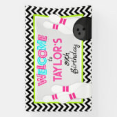 Neon Chevron Bowling Bannière d'anniversaire (Verticale)
