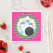 Neon Chevron Bowling Party Papieren servetten (Insitu)