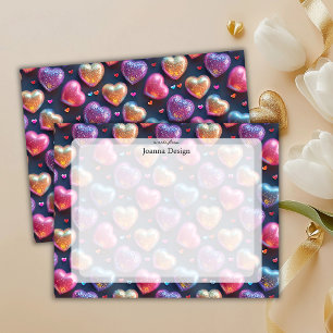 Neon Chic Opblaasbare Hartje Valentijnsdag Marineb Notitiekaartje