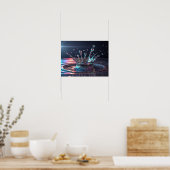 Neon Chrome Crown Splash Poster (Keuken)